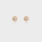 925  ROUND STUD EARRINGS - GOLD